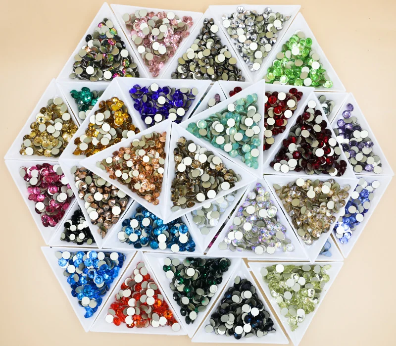 8 grandes + 8 pequenos 2088 facetas de corte prego strass cristal ab flatback não hotfix strass decoração pedras de cristal