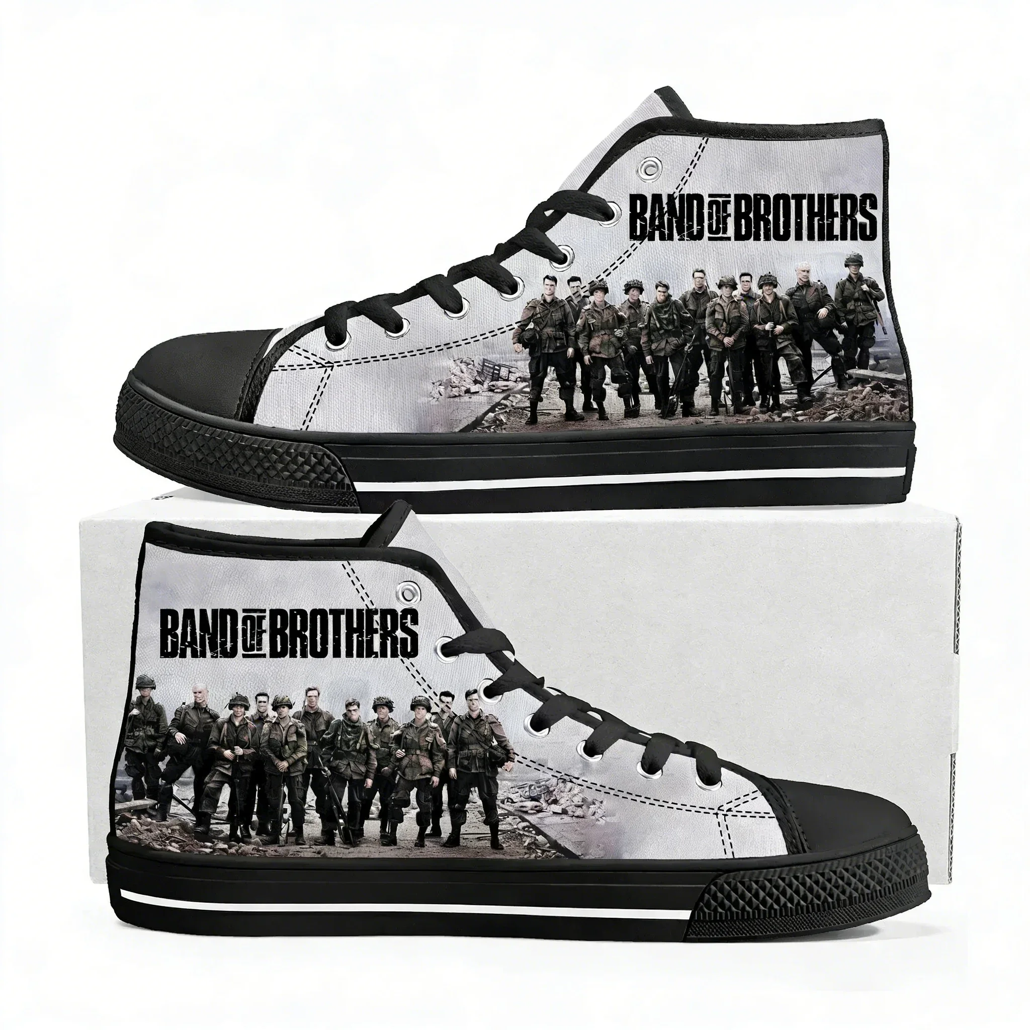 

Band of Brothers High Top Sneakers Mens Womens Teenager Easy Company High Quality Canvas Sneaker Casual shoe Custom Made Shoes