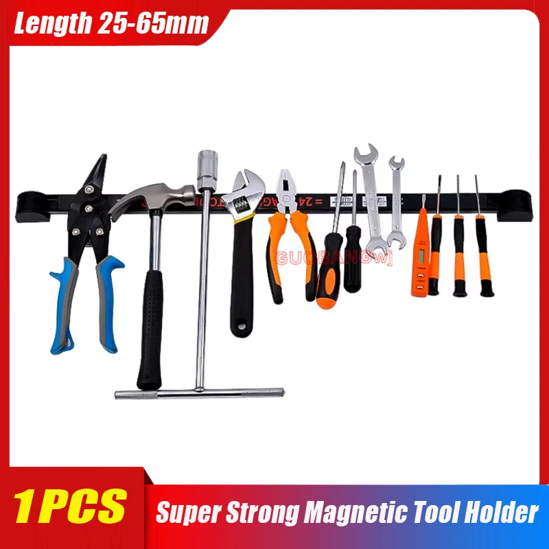 

Super Strong Magnetic Tool Holder, Heavy Duty Knife Rack Organizer, Neodymium Bar for Garage Workshop Kitchen, 30kg Load 1PCS