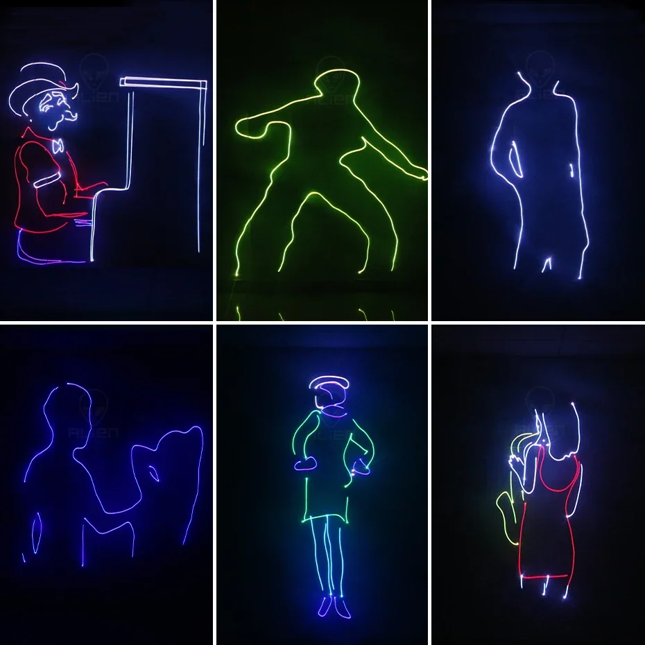 ALIEN 5W 8W RGB Animation Beam Scanner ILDA SD Card Laser Light Projector with Analog Modulation DJ Disco Party Bar Stage Lamp