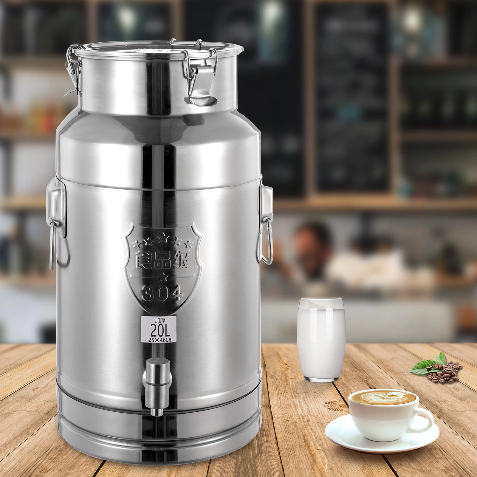 موزع مشروبات على الظهر سعة 5.28 جالون، من الفولاذ المقاوم للصدأ بدرجة الطعام، مانع للتسرب، محمول بمقابض، مثالي للمشروبات والزيت،