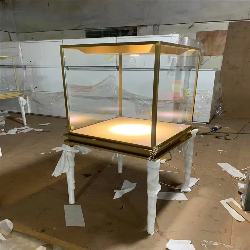 Customized Stainless Steel Jewelry Display Case Glass Showcase for Watch Glasses Display Stand Jewelry Display Stand