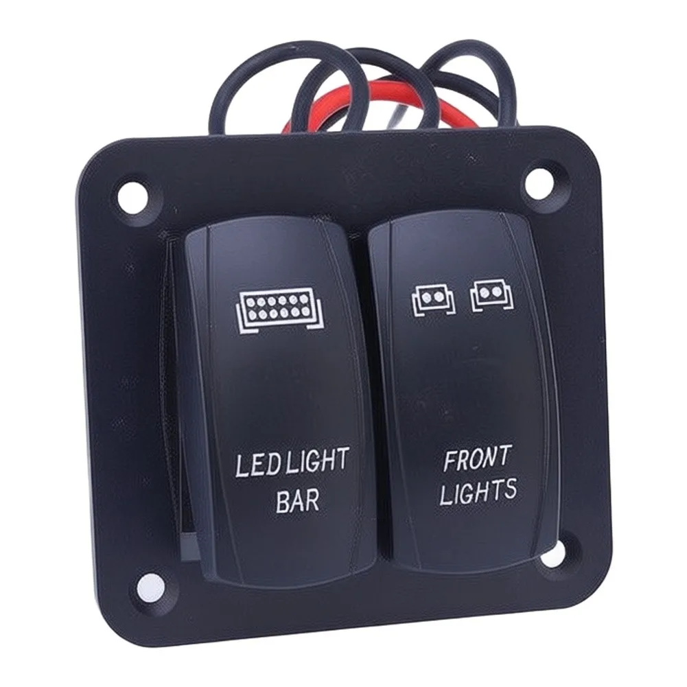 2Gang LED Light Bar 5Pin ON/Off For Toggle Switch Panel For ATV Marine RV For All 12V DC Vehicles Including Automobiles,For Boat