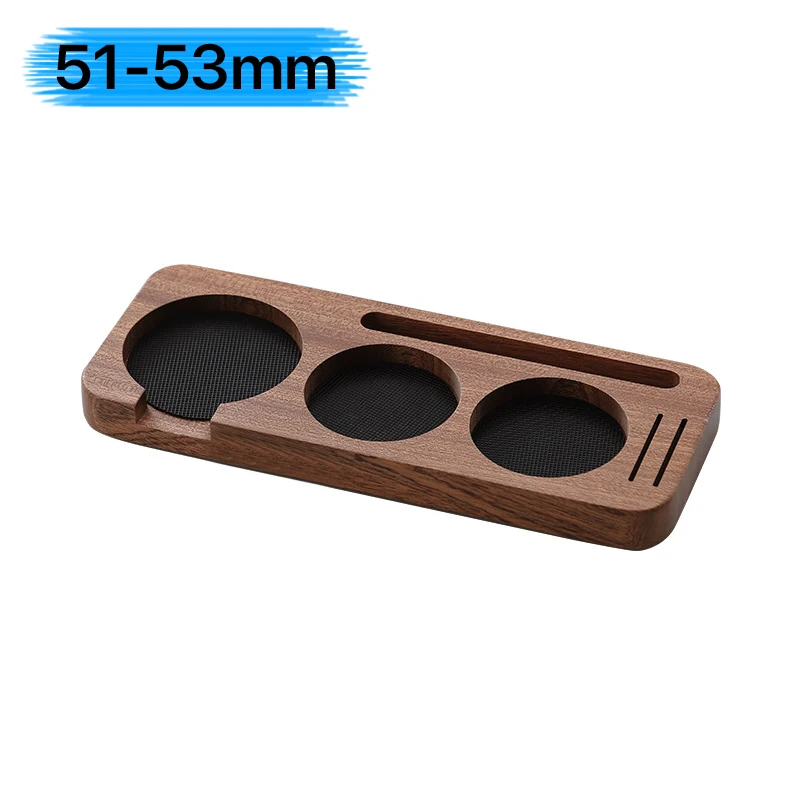 Kaffee-Tamper-Matte, Station, Ständer, Siebträgerhalter, Stützgestell, Walnussholz, für 51 mm, 54 mm, 58 mm, Espresso-Zubehör, Barista