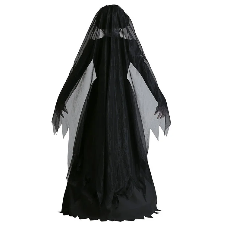 New Adult Halloween Cosplay Demon Ghost Princess Black Dress Lich King Vampire Cosplay Costume Ghost Bride Costume