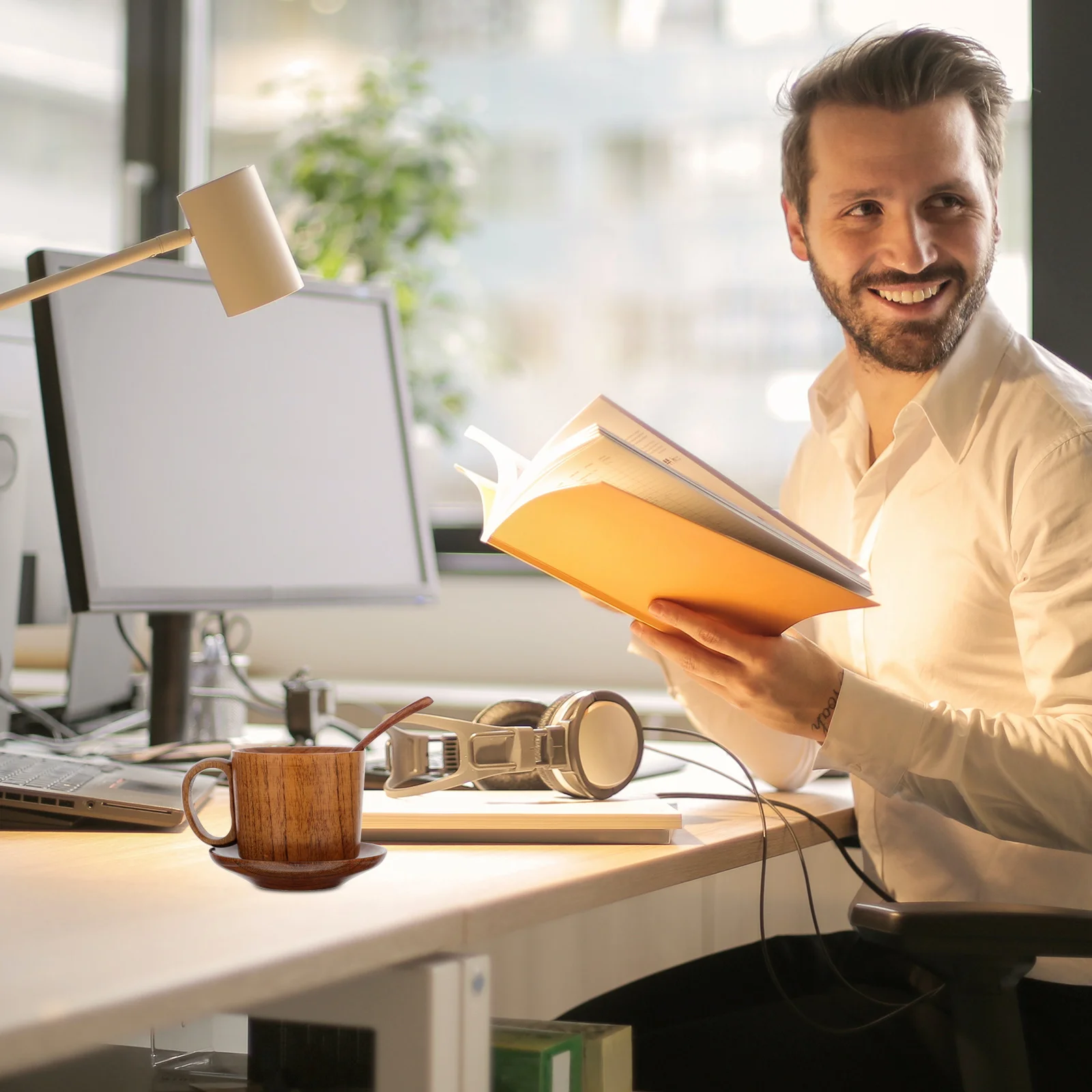 

3pcs Acidwood Coffee Cup Set Wooden Mug Large Capacity For Milk Juice Tea Cappuccino Latte Drink Wood Cup Water Mug