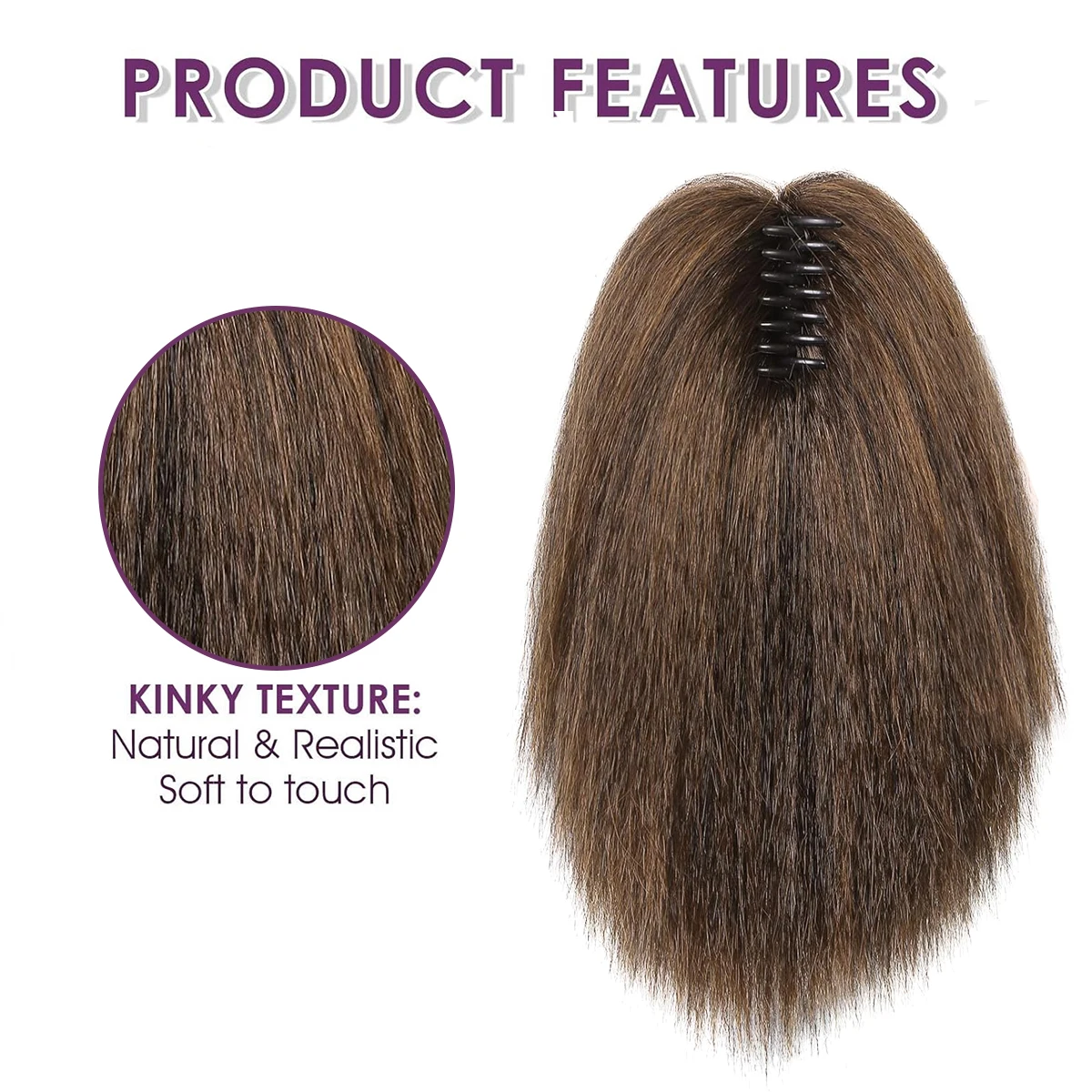 12 بوصة مخلب كليب غريب مستقيم ذيل حصان ملحقات للنساء رقيق غريب ذيل حصان الاصطناعية ياكي ذيل حصان للنساء كليب في