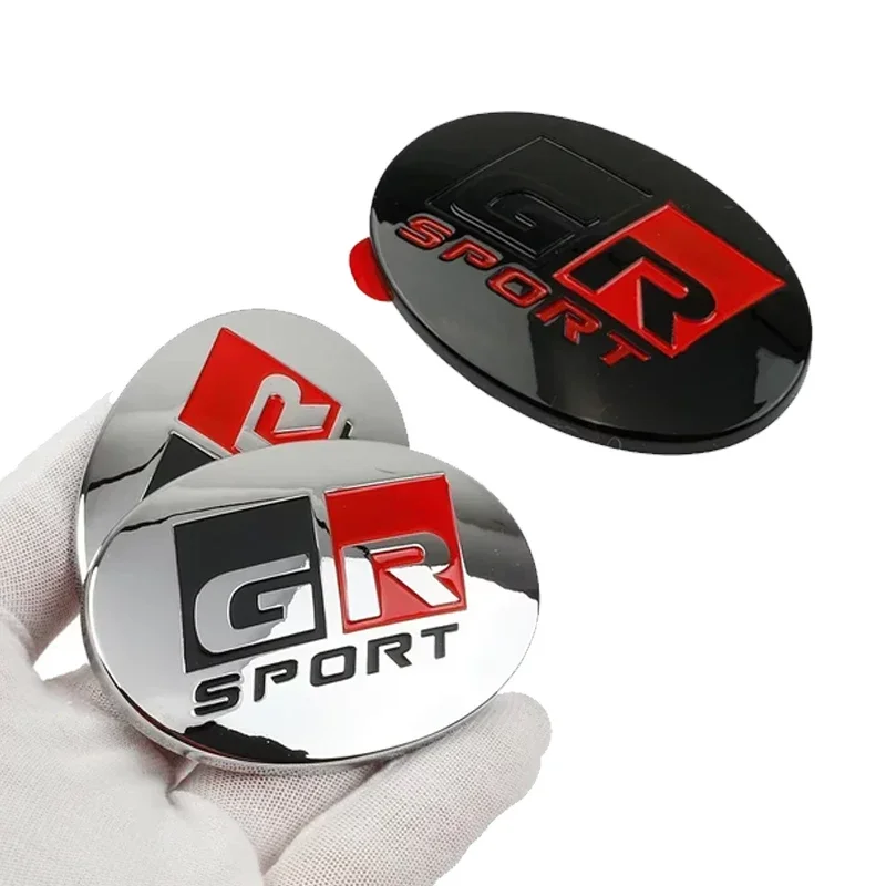 Aluminium Alloy Car Steering Wheel Center Sticker Decals for GR Sport Yaris Prius Corolla Rav4 Auris C-HR Side Badges For Toyota