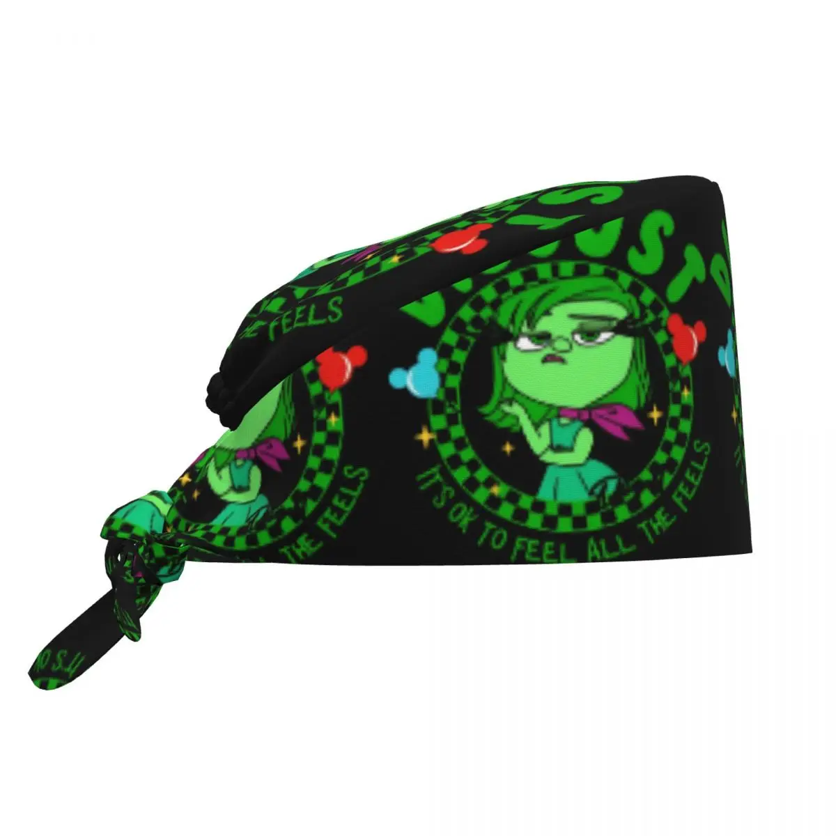 DISGUST Inside Out Nursing Work Cap Surgical Scrub Caps Unisex Nursing Hair Hats Work Scrubs Hat for Hospital Pharmacy