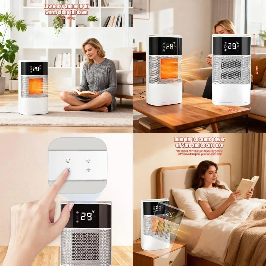 

D0AB Winter Warmer Household Desktop Electric heating Machine Fan Adjustable Warm