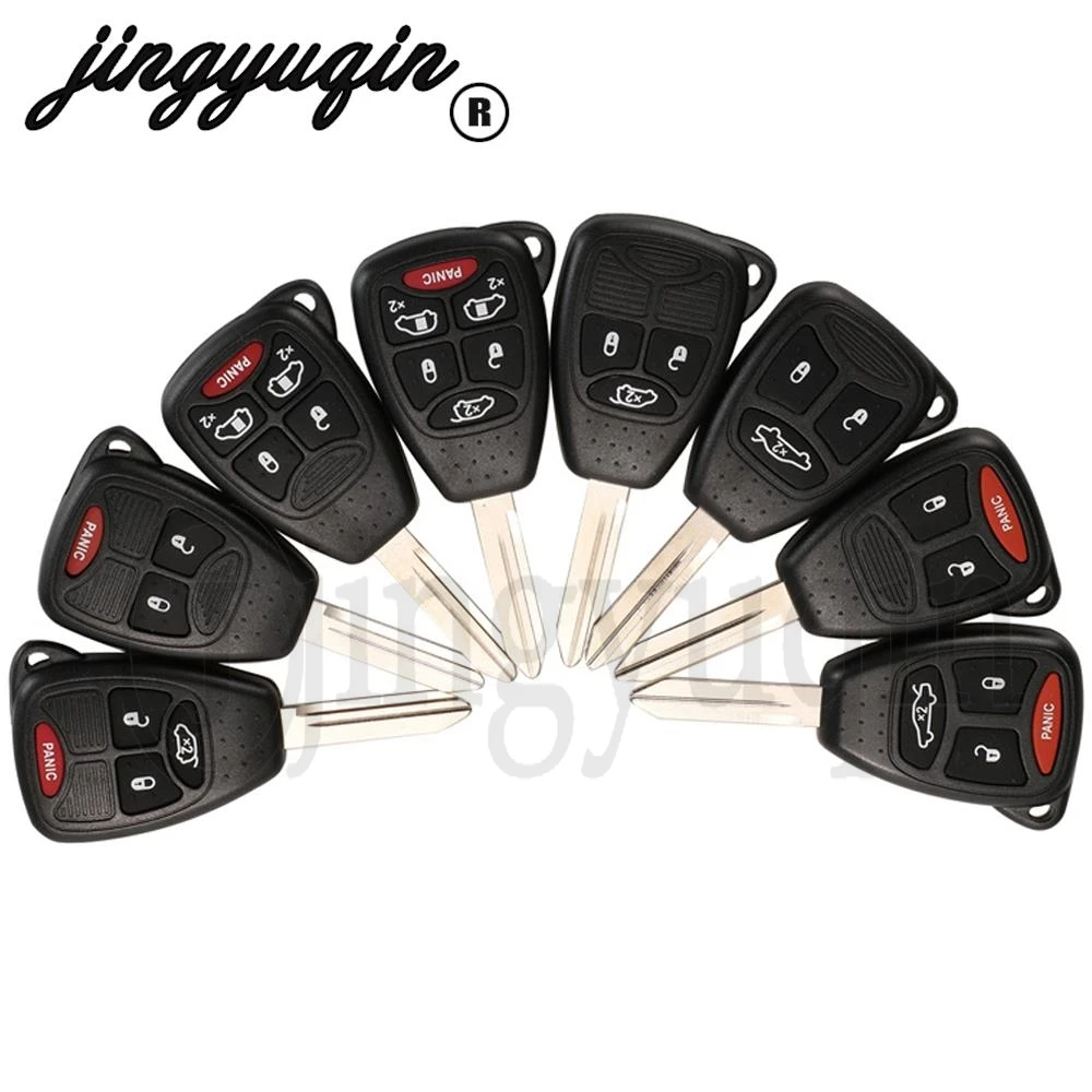 

jingyuqin 10pcs Remote Key Shell Case For Jeep Chrysler Liberty Pacifica Sebrring Aspen 300 for Dodge Magnum Charger 2/3/4/5/6BT