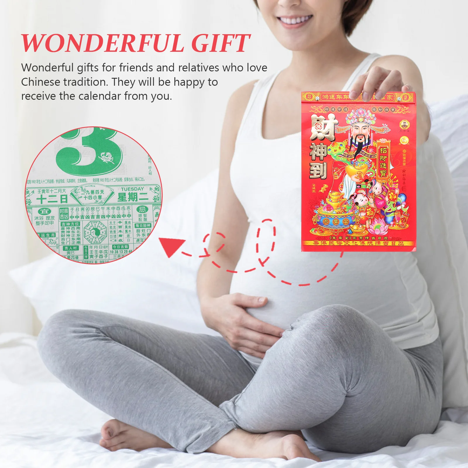 

Year of Bunny Calendar Rabbit Traditional Chinese Calendars Decorative Wall Monthly Lunar Events