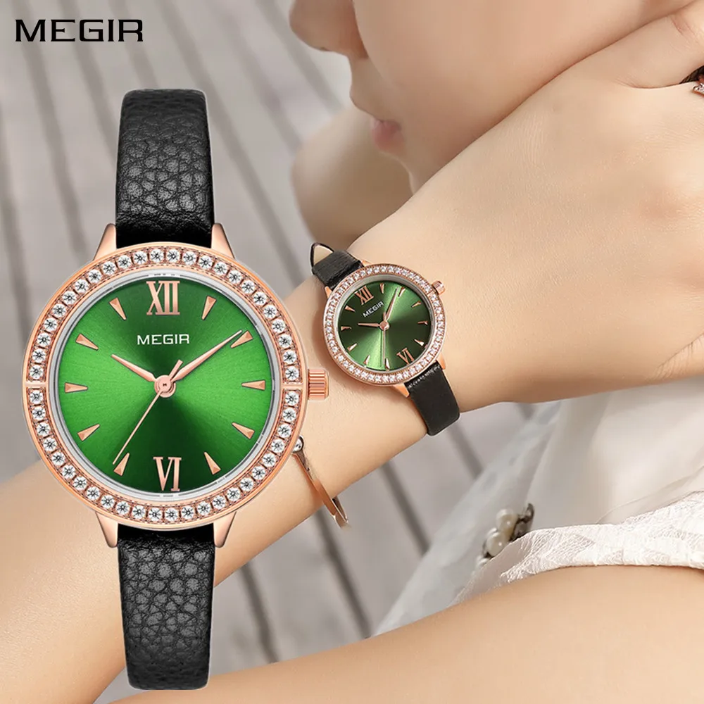 

MEGIR Women's Watch Ladies Fashion Leather Strap Quartz Wristwatch Elegant Ladies Waterproof Watches Clock Relogio Feminino