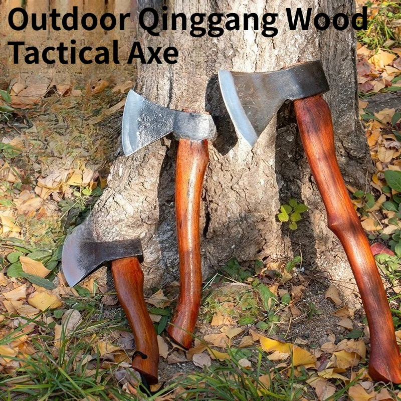 Wilderness Self-defense Tactical Axe Red Qinggang Multifunctional Axe Fire Axe Outdoor EDC Tool