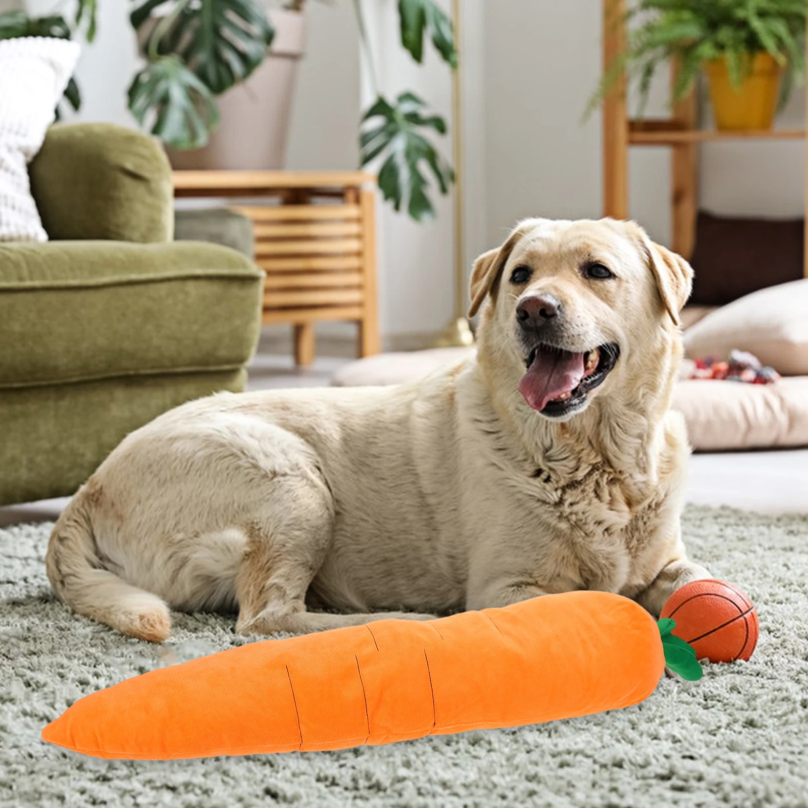 

Soft Dog Squeaky For Puppies Small Breeds Durable Interactive Pet Funny Sound Indoor Outdoor Orange