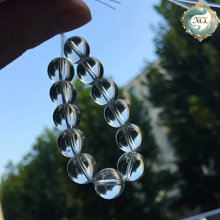 

Large Particle 16mm Donghai Natural White Crystal Bracelet, Round Bead Crystal Jewel White Quartz Bracelet for Energy & Gifting