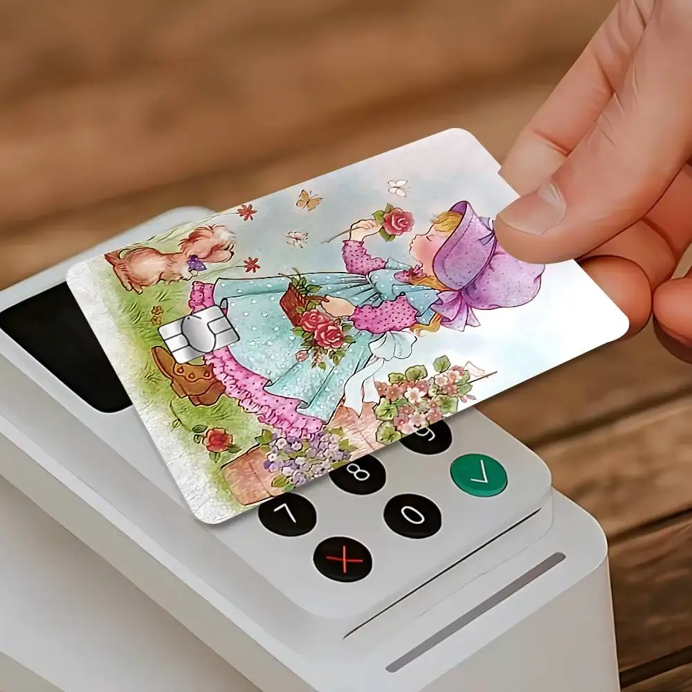 Cartoon S-Sarah Card Skin Stickers Matte Suitable For VISA Card Bus And Subway Contactless IC Cards