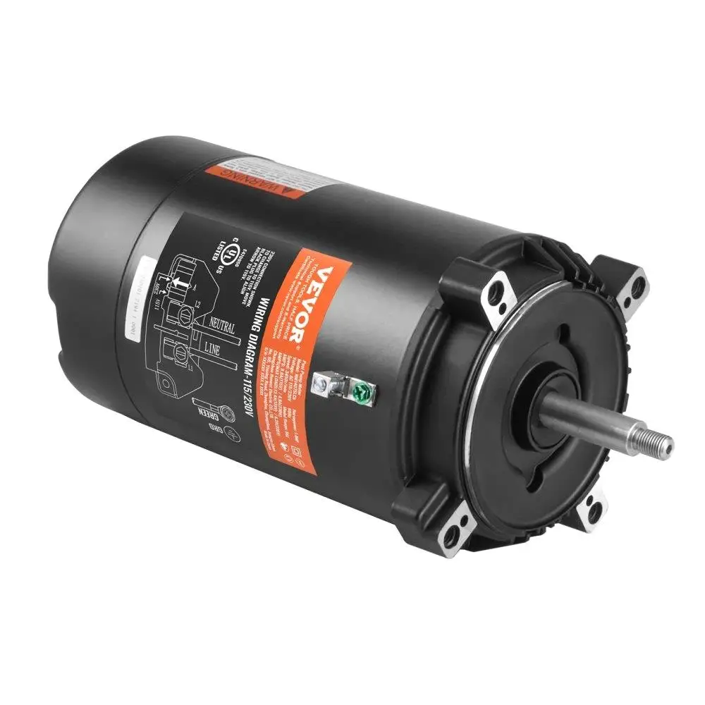 Motor de bomba de piscina de 1 HP, marco 56J, 115V, 230V, 3450 RPM, 60Hz, condensador de 14 Factor de servicio, Motor de repuesto de brida redonda de rotación CCW