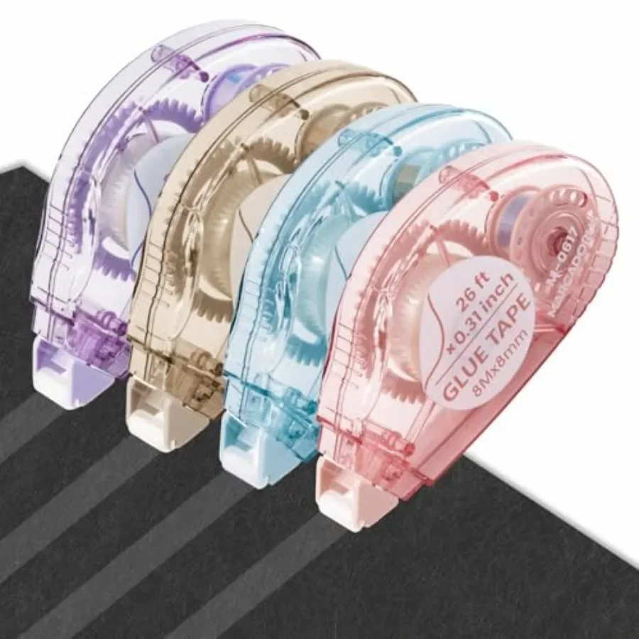 Glue Tape for Scrapbooking, Scrapbook Tape 4 Pcs, Double Sided Tape Roller for Crafts, Tape Runner, Junk Journal Supplies, Scra