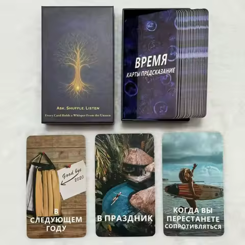 Russian Time-theme Oracle Deck, Time Prediction Oracle Cards for Energy Reading &amp; Decision Making, 12x7cm, 54-cards