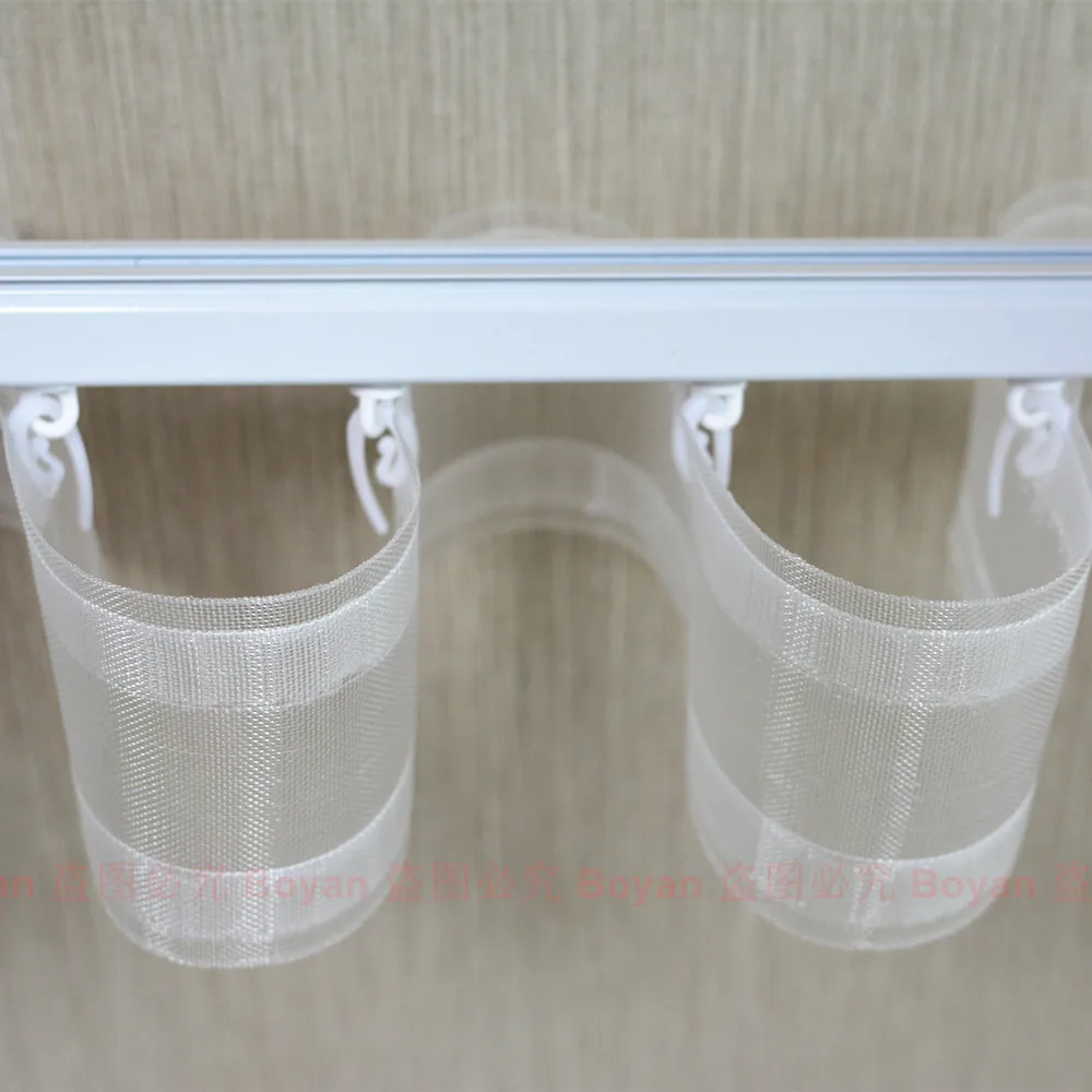 S Folds Waves Curtain Track With Fixed Rope Gliders/Runners Thicken Single Rail Ceiling Installation With Accessories