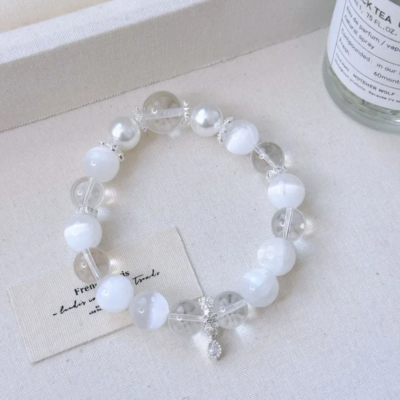 New Natural White Shining Crystal Bracelet White Crystal Bracelet Send Girlfriend White Jewelry Wholesale
