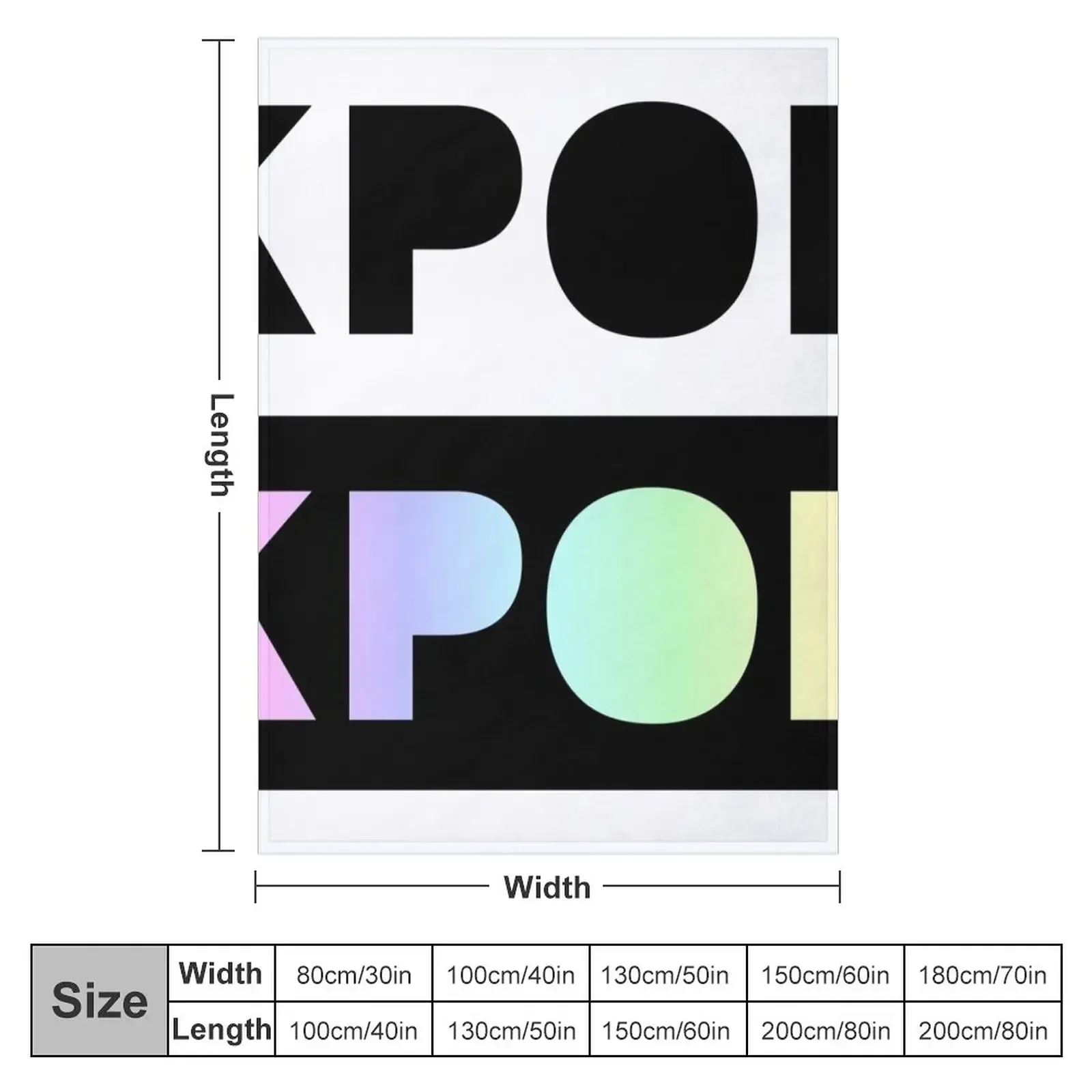 Kpop Typography (pastel rainbow) Throw Blanket Baby Loose Blankets