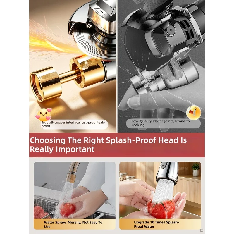 Kitchen faucet extender—universal external adapter for sink basins, lengthening and rotatable, a practical splash‑proof gadget.