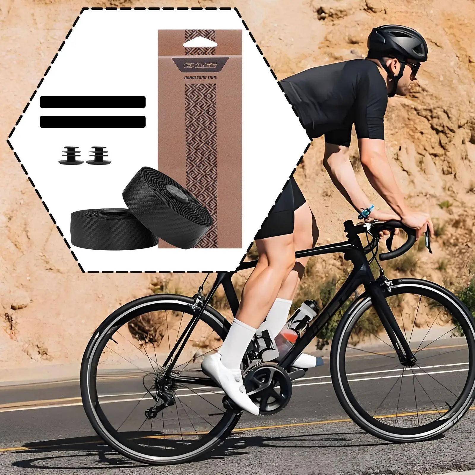 

2x Road Bike Handlebar Tapes Soft Breathable Shockproof Anti Slip Bicycle Bar Tape with Bar Plugs for Biking Badminton Rackets