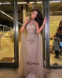 Middle East Full Beaded Evening Dresses Luxury Dubai Mermaid Crystals Party Gowns For Women Wedding Guest Prom Dress Robes 2024