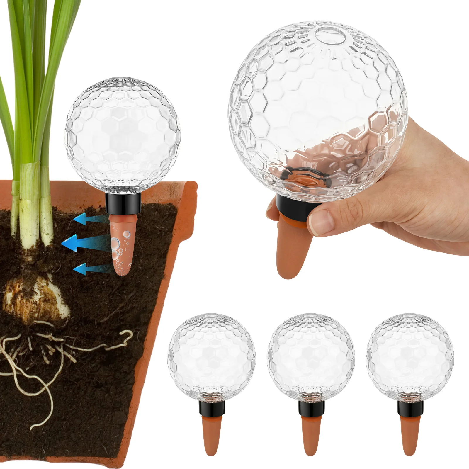 4Pcs Automatic Watering Globes 500ml Plant Self Watering Insert Slow Release Control Water Dripper for Garden Indoor Flower Pot