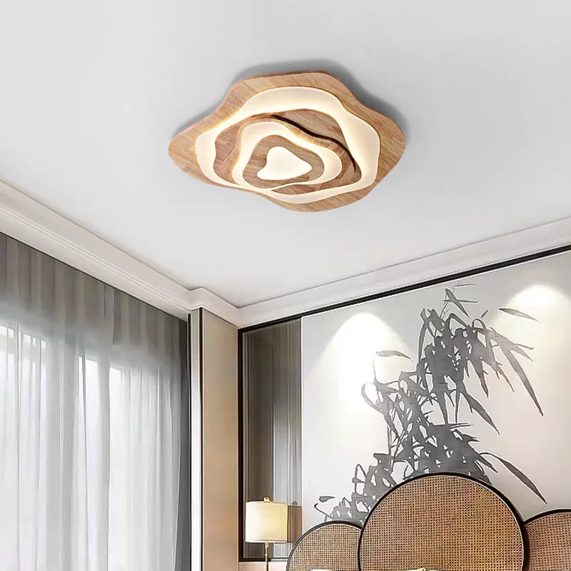 

Modern wooden LED ceiling light, suitable for living room, bedroom, cabin, dining room, kitchen ceiling light YX201CV