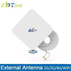 High Gain 4G LTE External Wifi Antenna 5dBi Directional Wide Band MIMO SMA TS9 CRC9 2 Meter RG174 Outdoor Antenna for Router