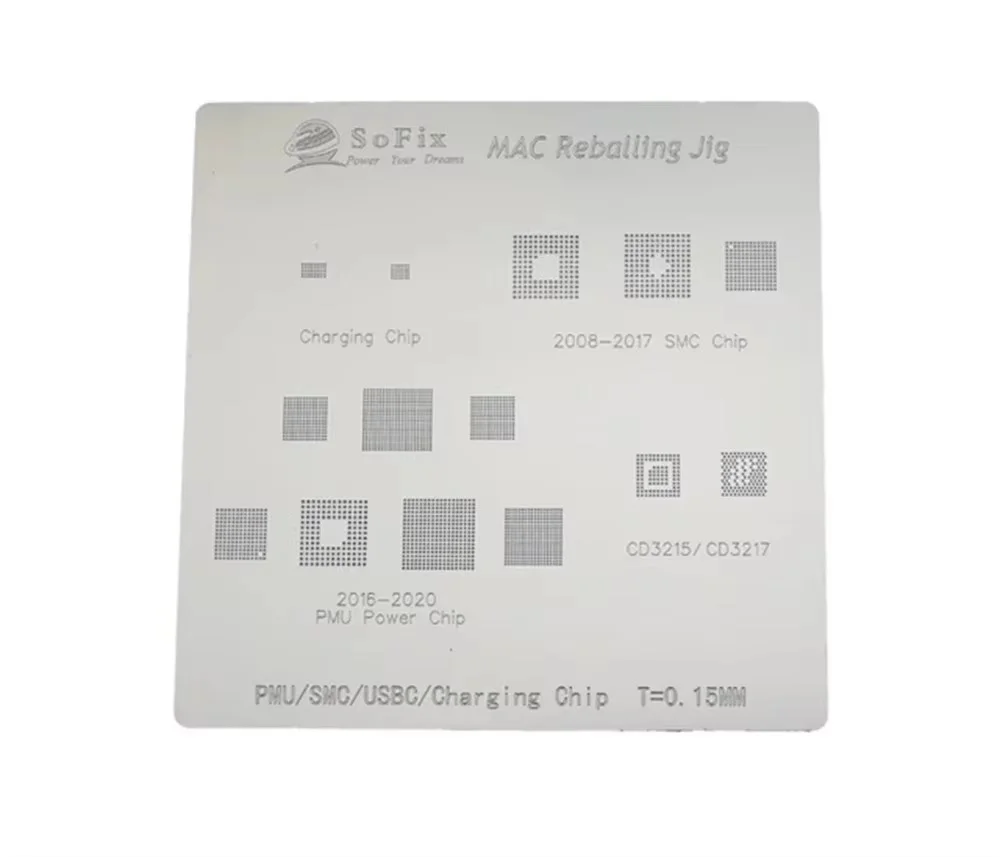 Sofix 2016-2022 WIFI T1 T2 M1 M2 PMU SMC Chip Integrated Tin Net Logic Board BGA Reballing Stencil for Macbook Repair