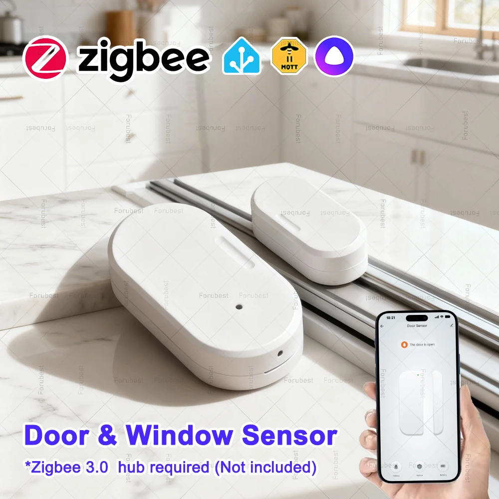 

ZigBee Smart Window Door Sensor Open Closed Detector Anti-thief Home Security Automation System Works with Home Assistant Z2MQTT
