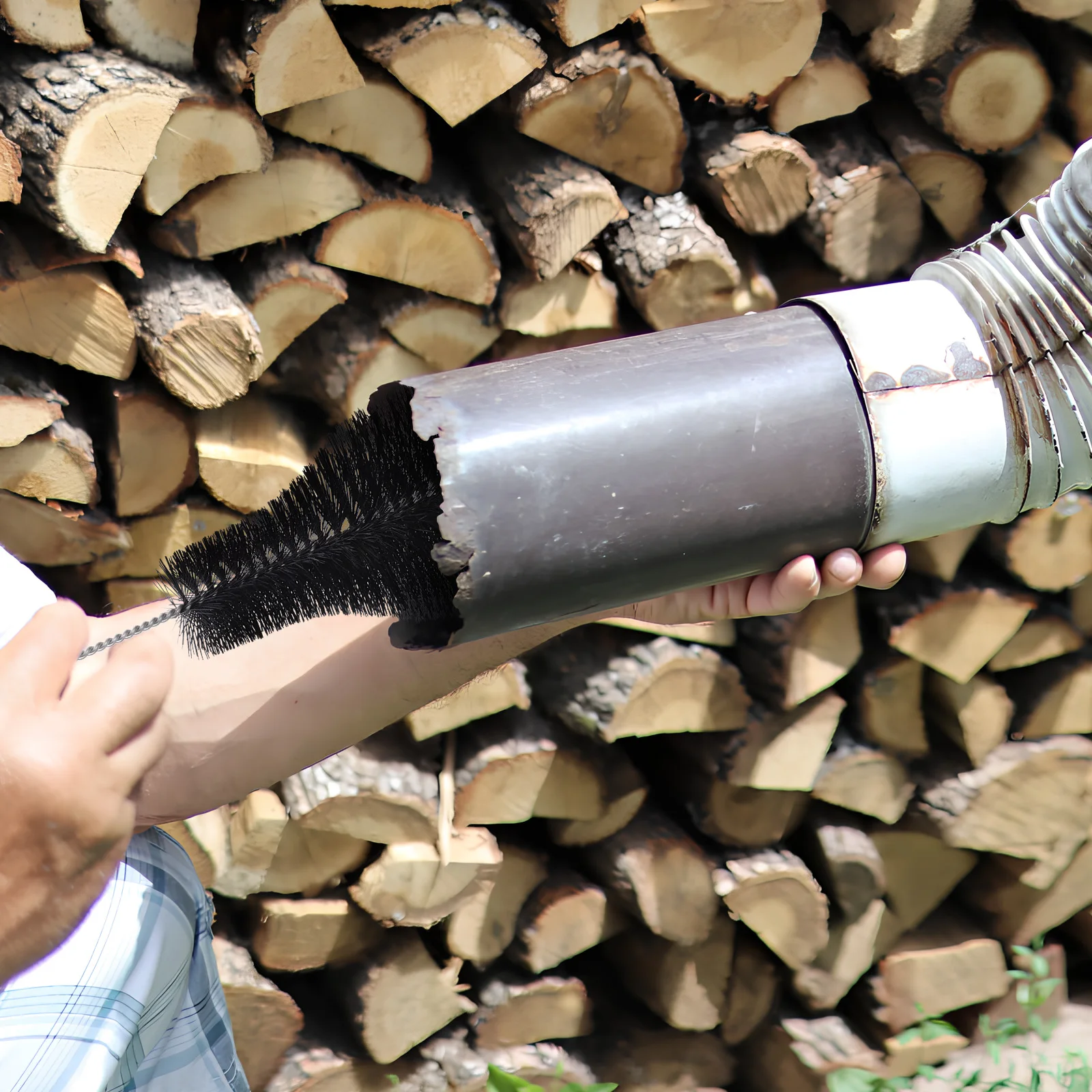 

2 шт., очиститель, проволока, печь, щетка для дымохода, длинная ручка, прочный инструмент для удаления сажи для камина, дымохода, дровяной печи, трубы