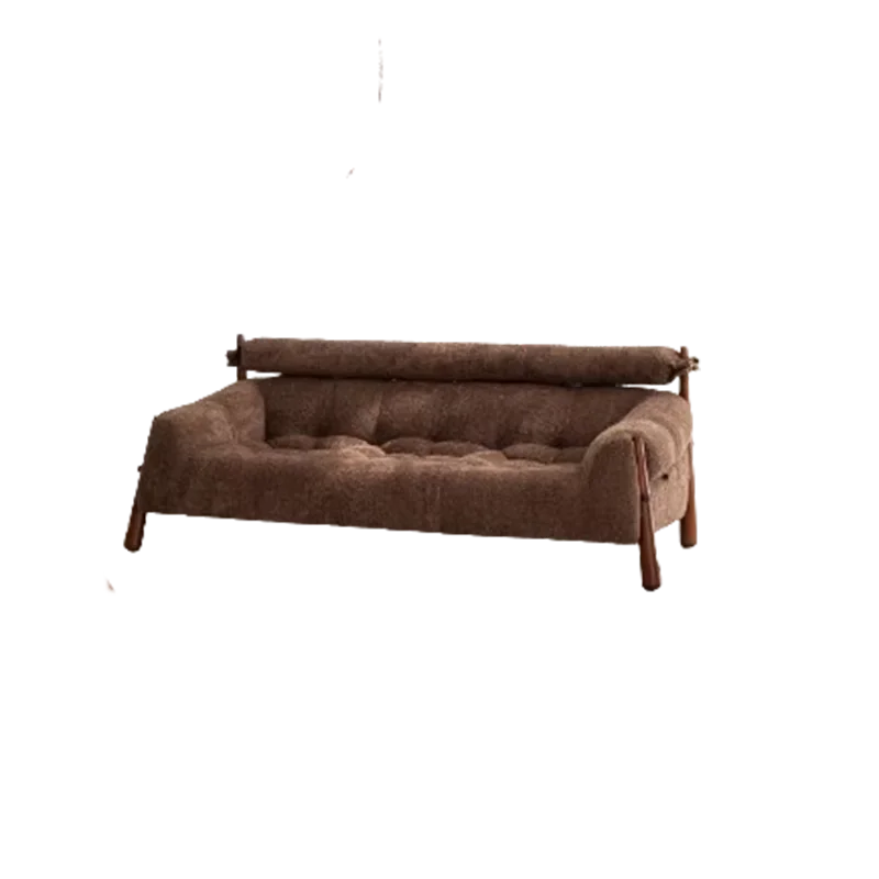 Three Seater Living Room Sofas Wood Velvet Brown Hotel Accent Chaise Couch Double Modern Nordic Woonkamerbanken Furniture