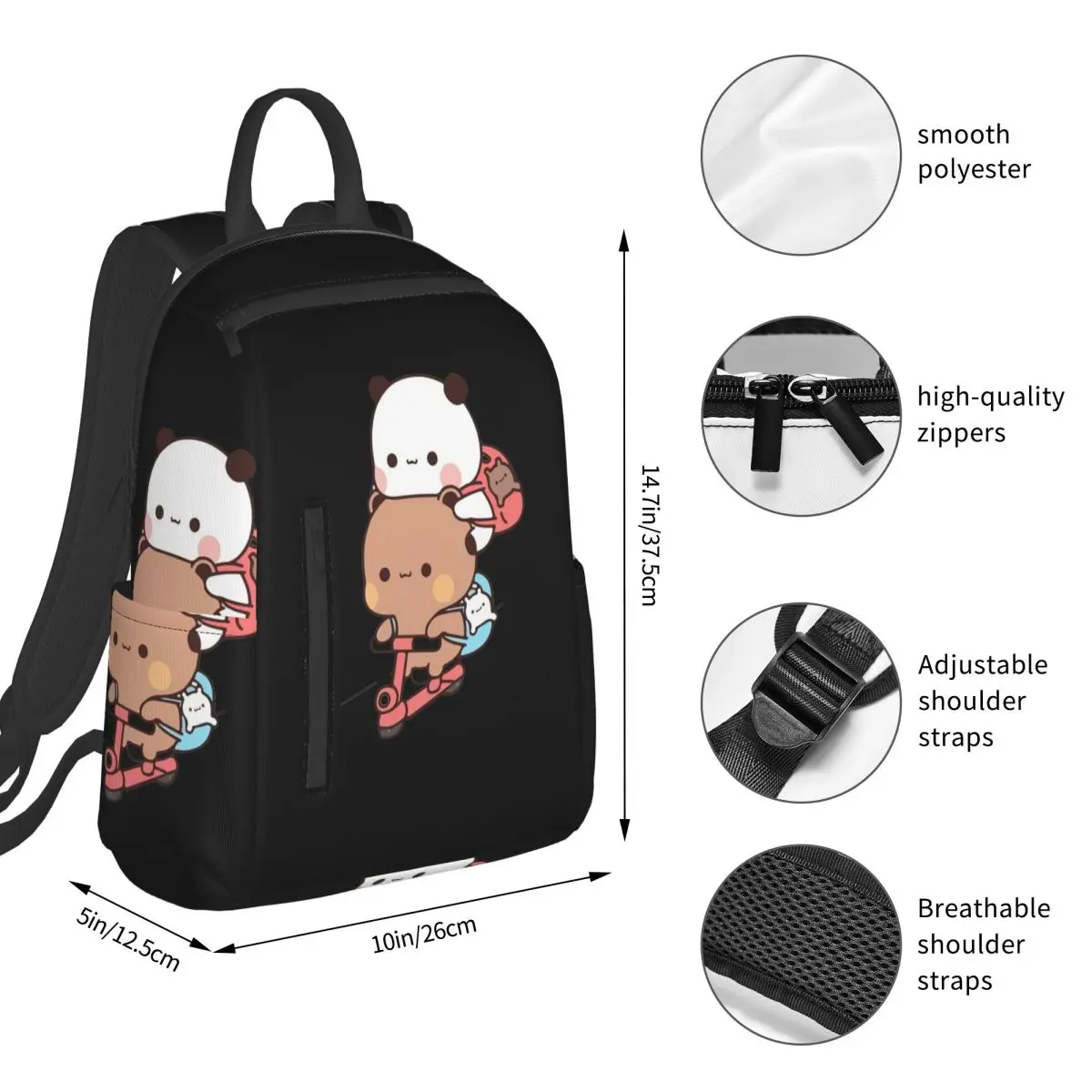 Bear And Panda Bubu Dudu Balloon (7) Backpack Student BookBag Boys Girls School Bag Computer Shoulder Bags Men Women