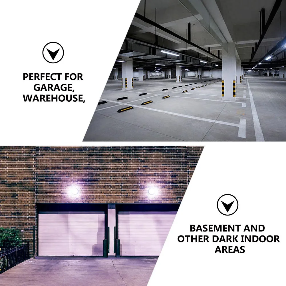 2Pcs Deformable LED Garage Lights 4 Panel Adjustable Angle 6500K E27 Screw Socket Ceiling Light for Warehouse