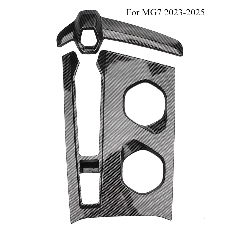 

For MG7 2023-2025 Carbon Fiber Interior Trim Kit - Center Console, Gear Shift & Steering Wheel Panel Decoration Set