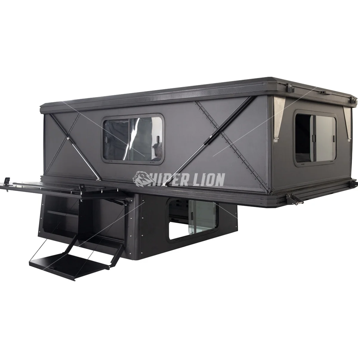 Hiperlion Factory Pop Up Roof Top Tent Aluminum Pickup Truck Camper Camping Hard Shell Pickup Truck Tent With Canopy