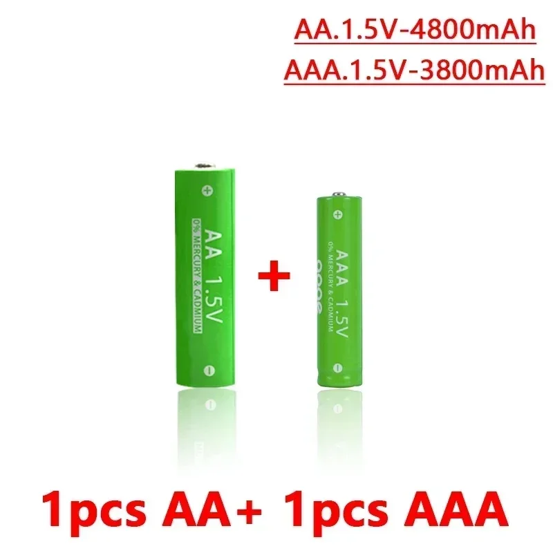 Batterie AA + AAA 1,5V ricaricabili, 4800mah / 3800mah, Nimh, pour jouets, horloges, ecc., pacchetto à vendre