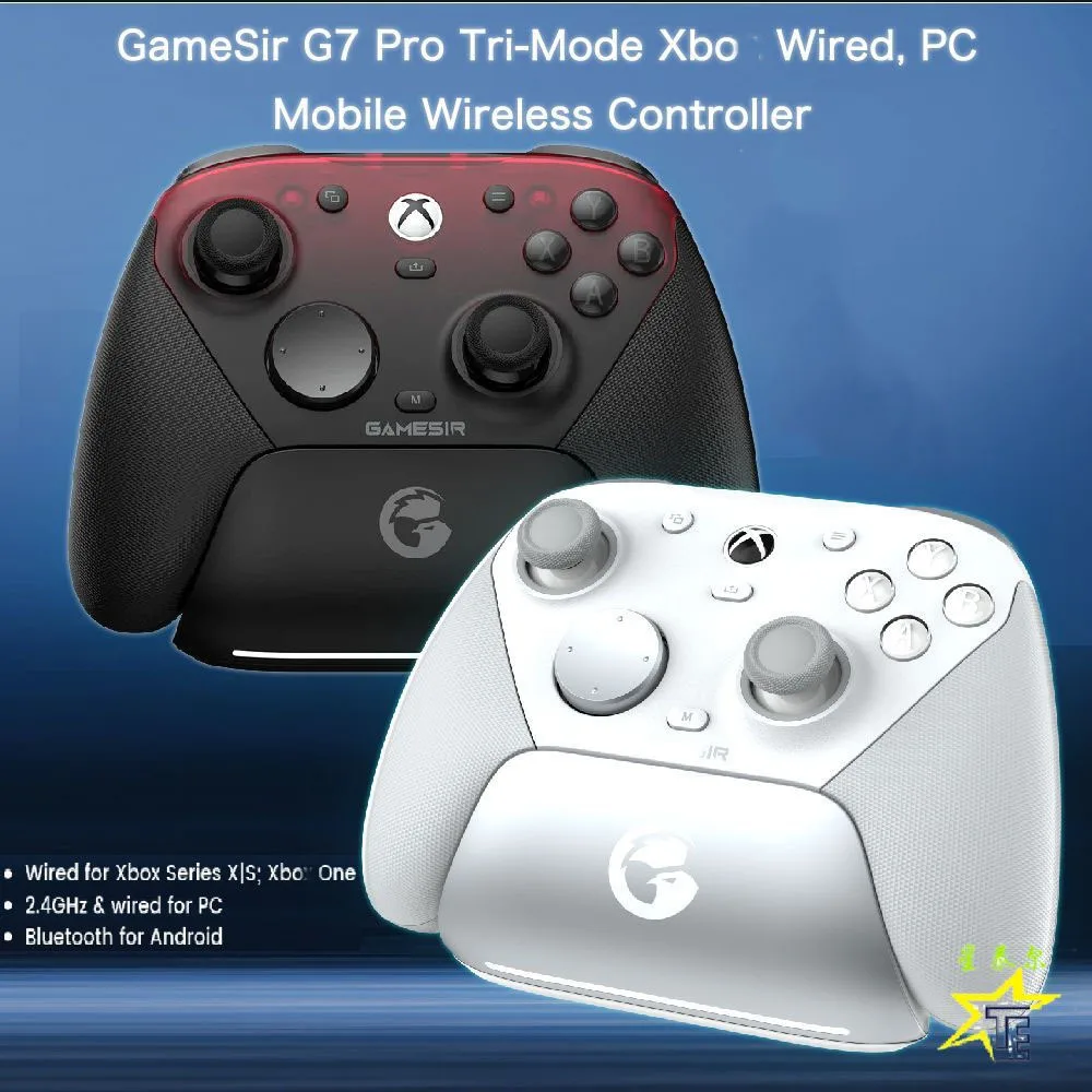 GameSir G7 Pro Wireless Gamepad with Swappable Faceplate Motion Control Tri-Mode Connection for Xbox Series X S PC Steam Android