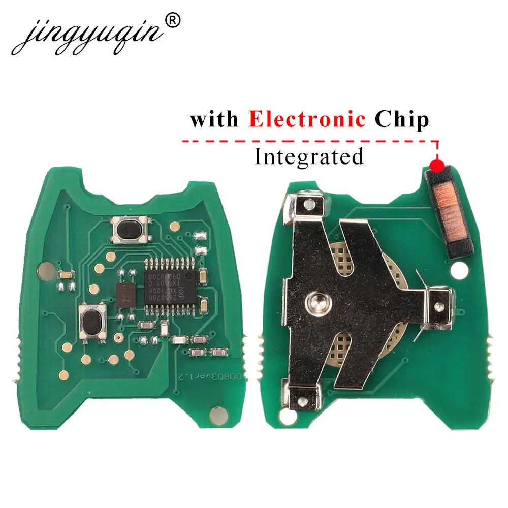 jingyuqin 433MHz remoto llave de coche para Citroen C1 C2 C3 C4 Saxo Picasso Xsara Picasso Peugeot 106, 206, 306, 107, 207, 307, 407 socio Toyota