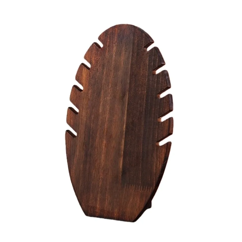 

Wooden Flame Shape Necklace Display Board Jewelry Vintage Pendant Organizer Shelf Stable Simple Necklace Display Stand Bedroom