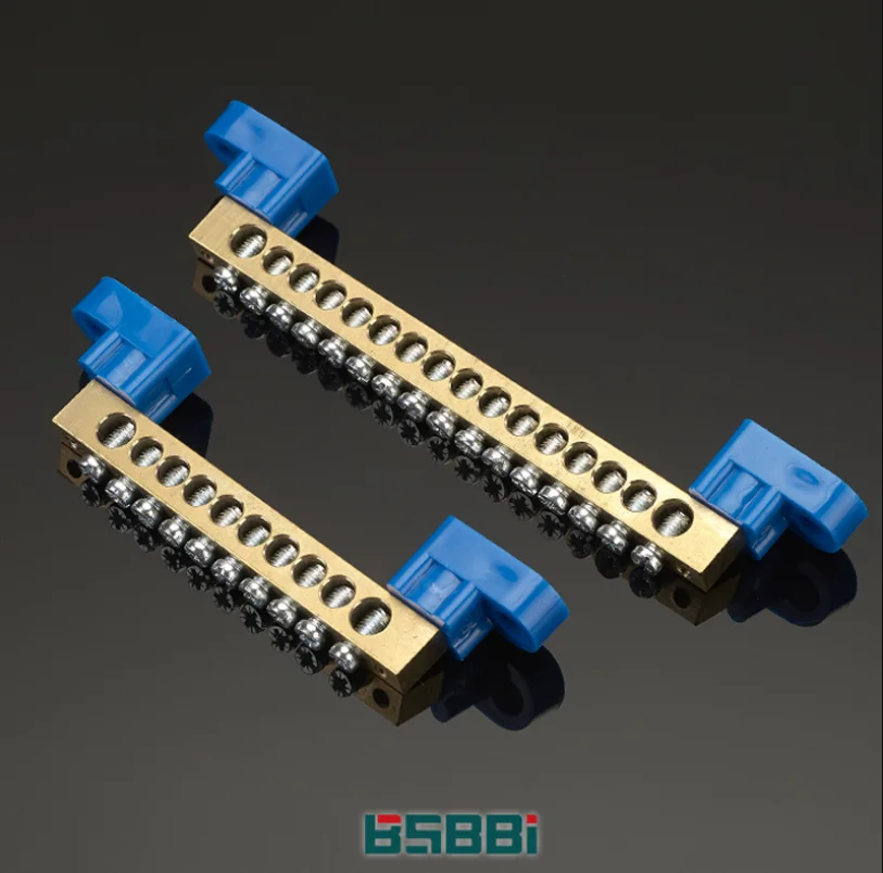 DIN Rail Terminal Block High Bridge Type Ground Bar 6*9 4/6/8/10/12 Holes Electrical Connector Distribution Box Neutral Terminal