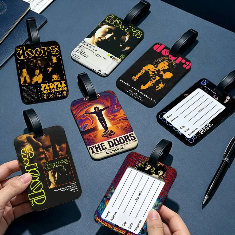 The Doors Singer Universal PVC Luggage Tag Anti lost With Information Card Suitcase Backpack Identification Label