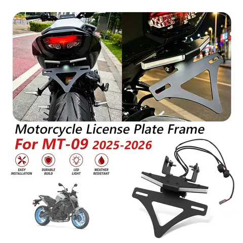 LED Tag Flaps Guard Case For Yamaha MT09 MT-09 MT 09 2026 2025 Motorcycles License Plate Holder Tail Tidy Light Accessories