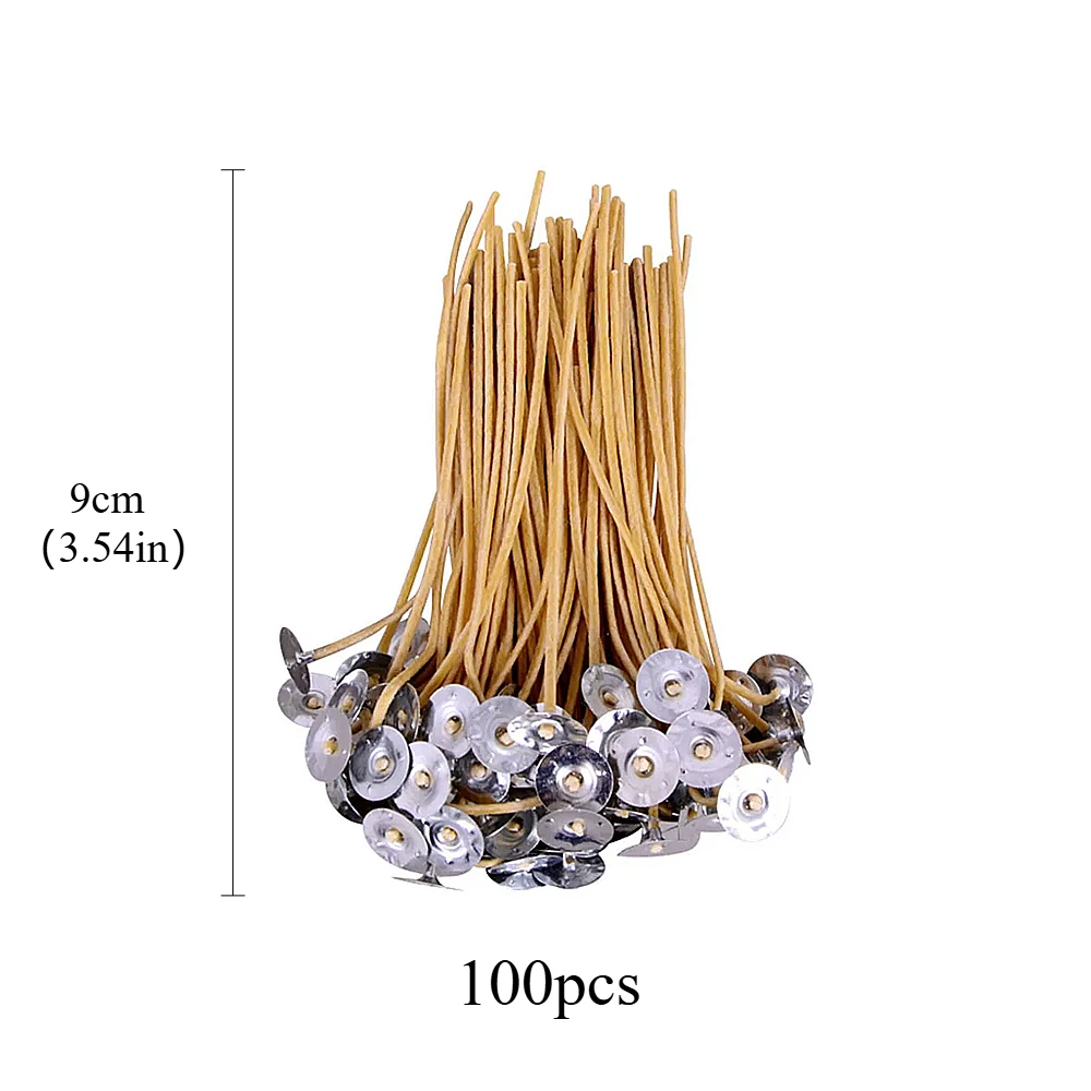100 Stuks Bijenwas Kaarsen Lont Langzaam Brandende Voorgewaxte Natuurlijke Katoenen Wieken Met Clip Diy Kaars Maken Accessoire Kaars levert