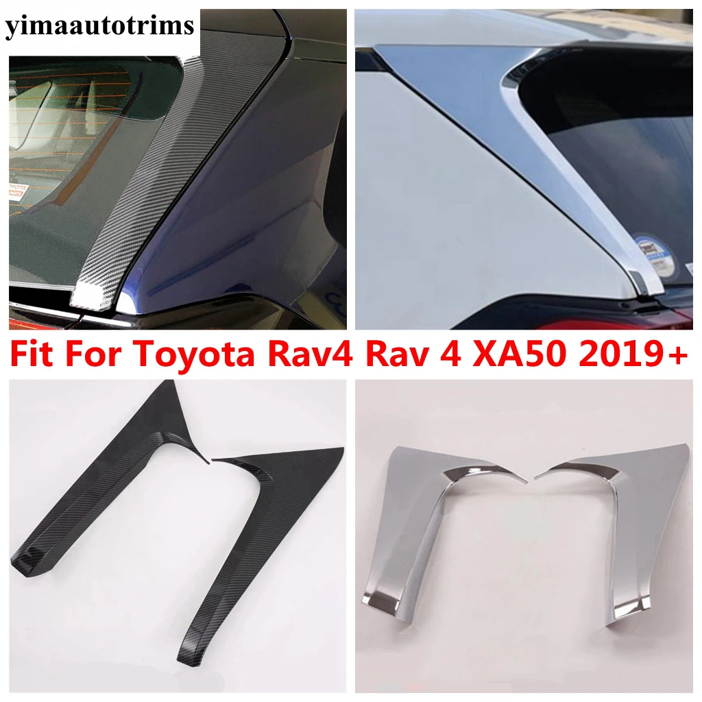 

Car Rear Window Spoiler Panel Decorative Sequins Cover Trim ABS Chrome Accessories Fit For TOYOTA RAV4 RAV 4 XA50 2019 - 2024